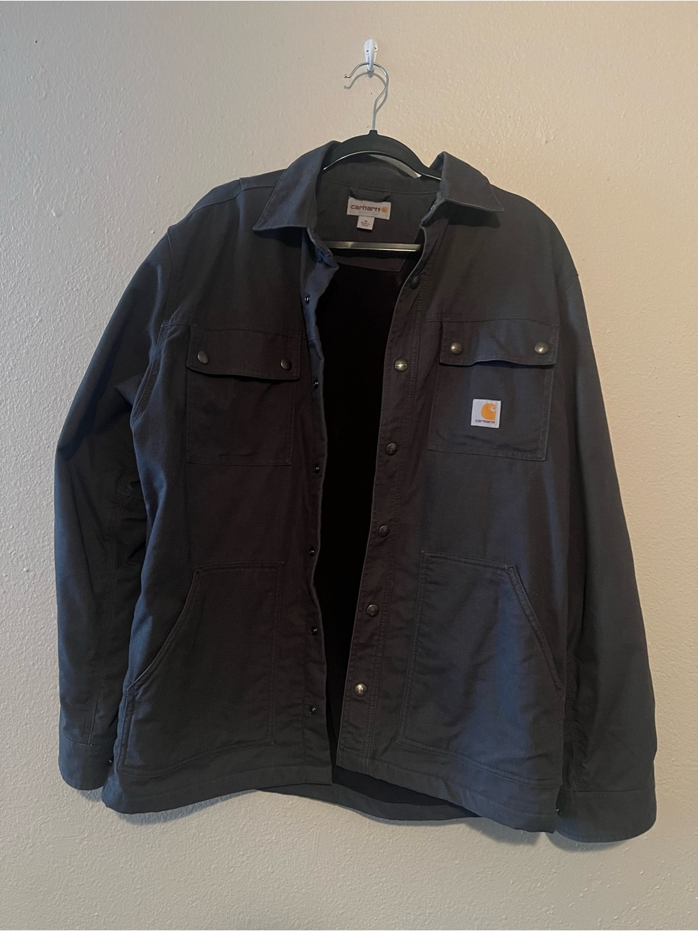 Carhartt Men's Grey Work Jacket - Durable Canvas Coat
